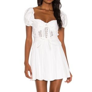 For Love & Lemons White Chantelle Dress